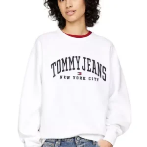 Sudadera de mujer sin capucha de corte boxy Tommy Jeans.