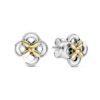 Pendientes Pandora TWO-TONE FLOWER Plata de ley 925